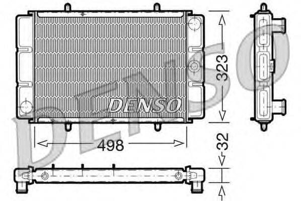 Радиатор, охлаждение двигателя DENSO DRM03002