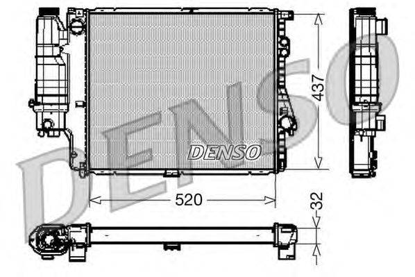 Радиатор, охлаждение двигателя DENSO DRM05043