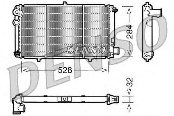 Радиатор, охлаждение двигателя DENSO DRM07001