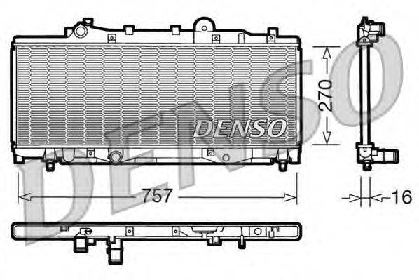 Радиатор, охлаждение двигателя DENSO DRM09092