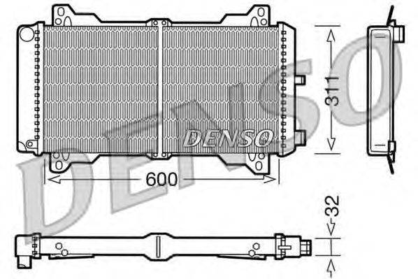 Радиатор, охлаждение двигателя DENSO DRM10012