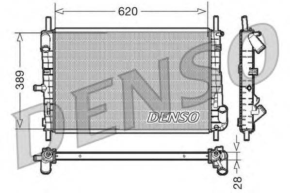 Радиатор, охлаждение двигателя DENSO DRM10072