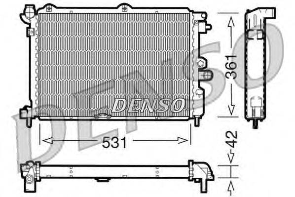 Радиатор, охлаждение двигателя DENSO DRM20025