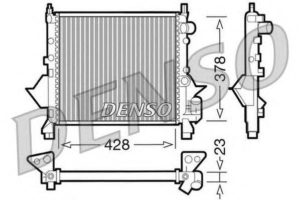 Радиатор, охлаждение двигателя DENSO DRM23080