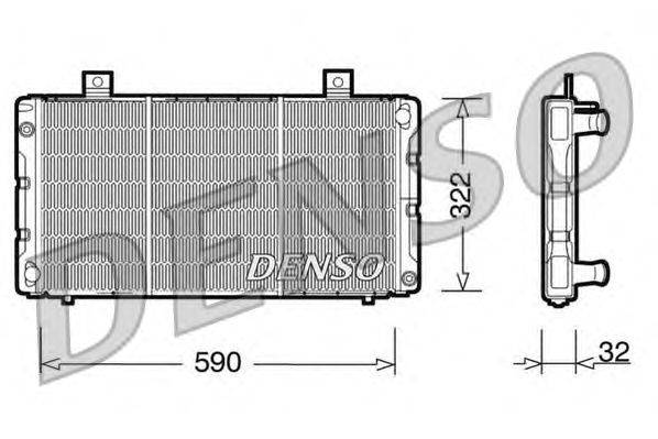 Радиатор, охлаждение двигателя DENSO DRM25003