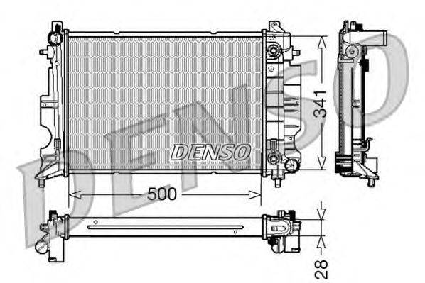 Радиатор, охлаждение двигателя DENSO DRM25013