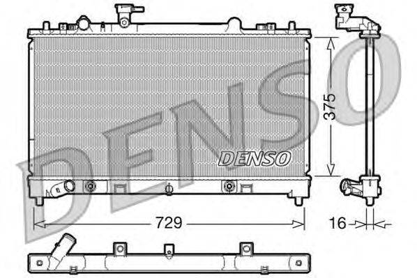 Радиатор, охлаждение двигателя DENSO DRM44022