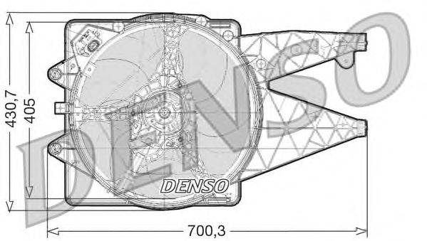 Вентилятор, охлаждение двигателя DENSO DER01021