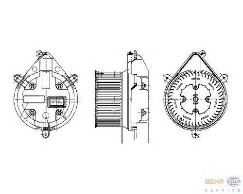 Вентилятор салона BEHR HELLA SERVICE 10179