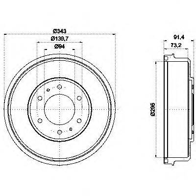 Тормозной барабан MINTEX MBD322