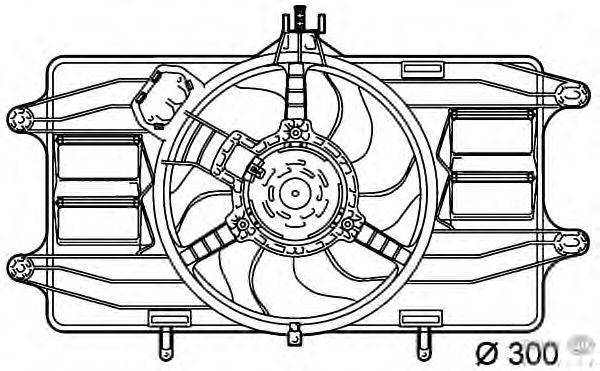 Вентилятор, охлаждение двигателя HELLA 8EW351039461