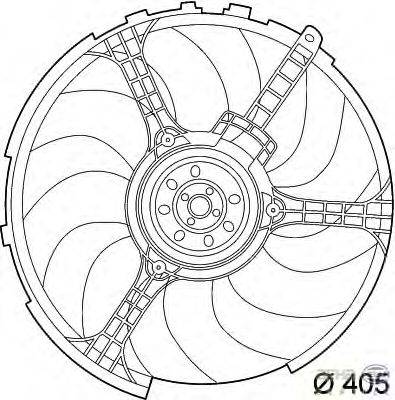 Вентилятор, охлаждение двигателя HELLA 8EW 351 039-551