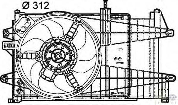 Вентилятор, охлаждение двигателя HELLA 8EW 351 039-641