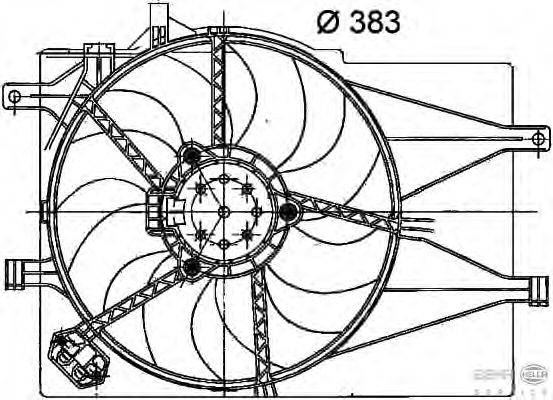 Вентилятор, охлаждение двигателя HELLA 8EW351040741