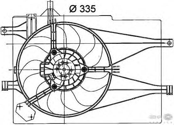 Вентилятор, охлаждение двигателя HELLA 8EW351041051