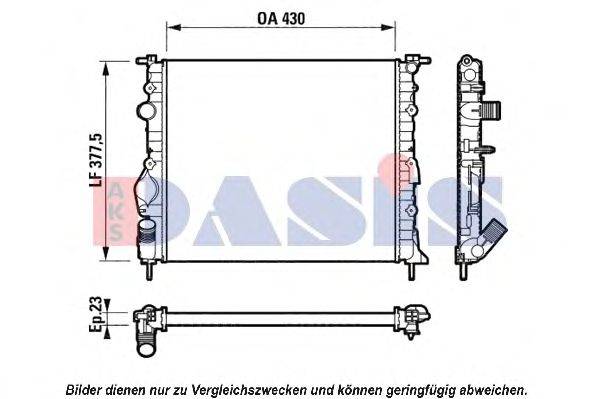 Радиатор, охлаждение двигателя AKS DASIS 0917001