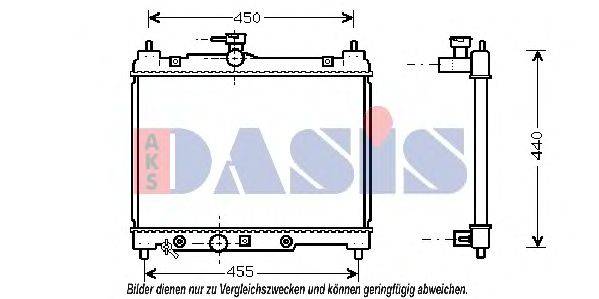 Радиатор, охлаждение двигателя AKS DASIS 210033N