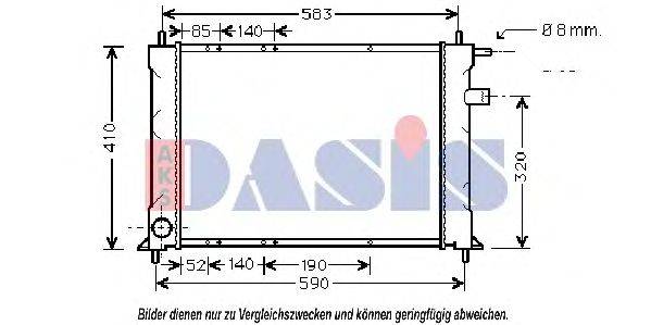 Радиатор, охлаждение двигателя AKS DASIS 01012043