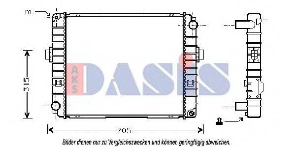 Радиатор, охлаждение двигателя AKS DASIS 37005