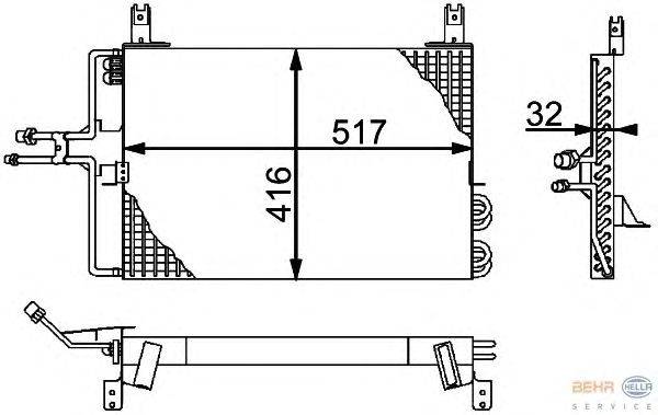 Конденсатор, кондиционер HELLA 8FC351301491