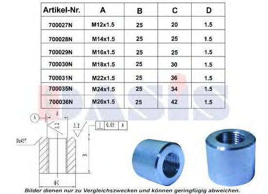 Резьбовой штифт AKS DASIS 700030N