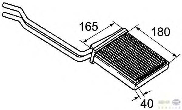 Теплообменник, отопление салона HELLA 8FH 351 313-411