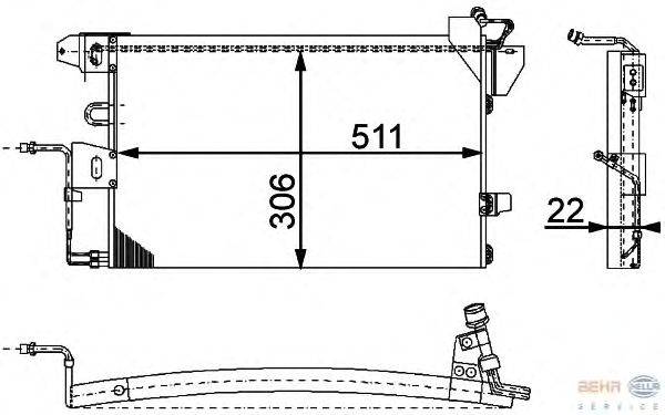 Конденсатор, кондиционер HELLA 8FC351317311