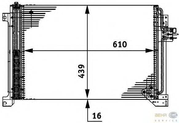 Конденсатор, кондиционер BEHR HELLA SERVICE A5379