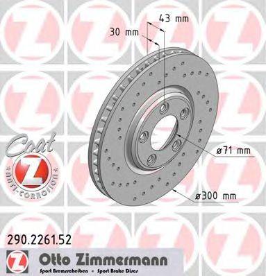 Тормозной диск ZIMMERMANN 290.2261.52