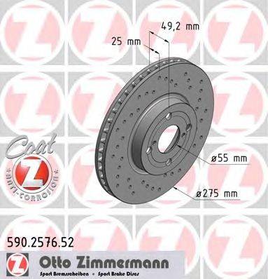 Тормозной диск ZIMMERMANN 590.2576.52