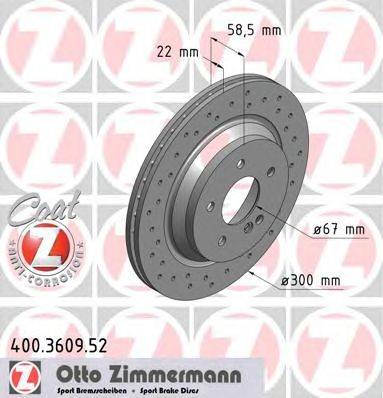 Тормозной диск ZIMMERMANN 400.3609.52