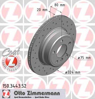 Тормозной диск ZIMMERMANN 150344352