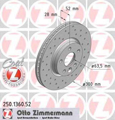 Тормозной диск ZIMMERMANN 250.1360.52