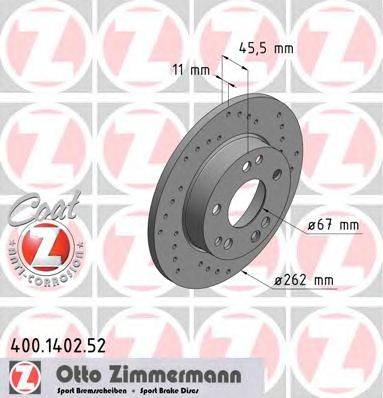 Тормозной диск ZIMMERMANN 400140252