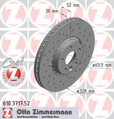 Тормозной диск ZIMMERMANN 610.3717.52