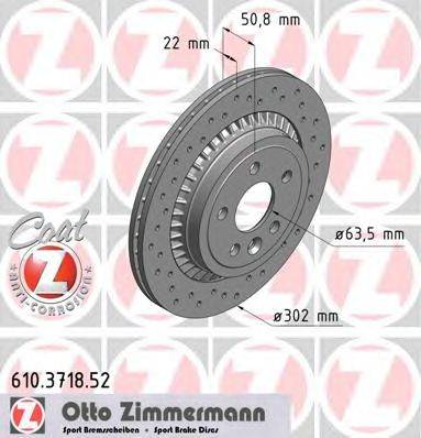 Тормозной диск ZIMMERMANN 610.3718.52