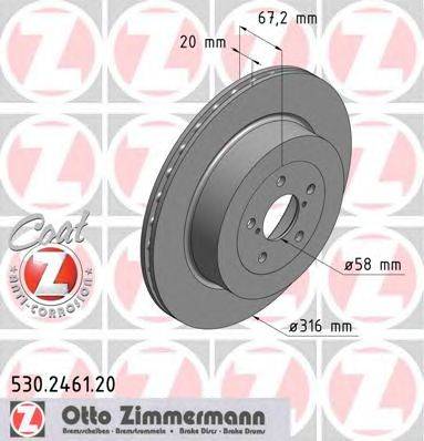 Тормозной диск ZIMMERMANN 530.2461.20