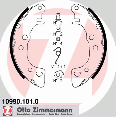 Комплект тормозных колодок ZIMMERMANN 109901010