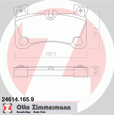 Комплект тормозных колодок, дисковый тормоз ZIMMERMANN 24614