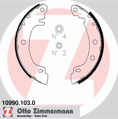 Комплект тормозных колодок ZIMMERMANN 10990.103.0