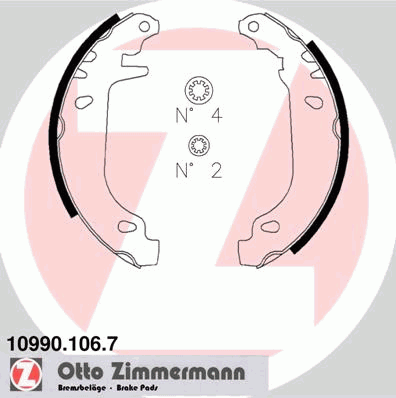 Комплект тормозных колодок ZIMMERMANN 10990.106.7