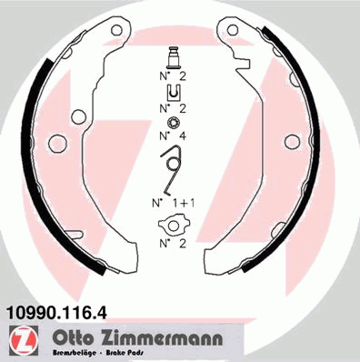 Комплект тормозных колодок ZIMMERMANN 10990.116.4