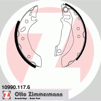 Комплект тормозных колодок ZIMMERMANN 10990.117.6