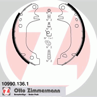 Комплект тормозных колодок ZIMMERMANN 10990.136.1