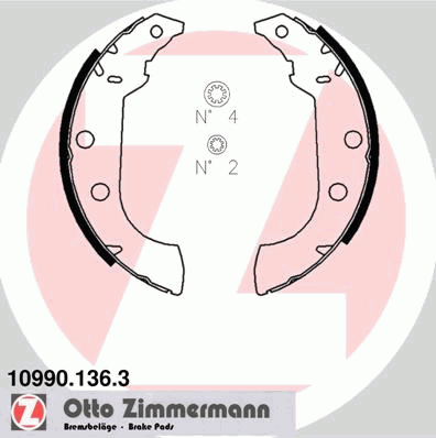 Комплект тормозных колодок ZIMMERMANN 109901363