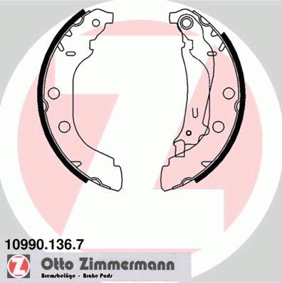 Комплект тормозных колодок ZIMMERMANN 10990.136.7