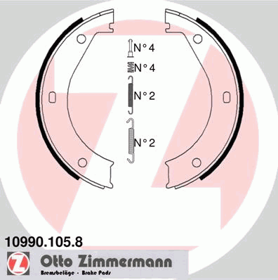 Комплект тормозных колодок, стояночная тормозная система ZIMMERMANN 109901058