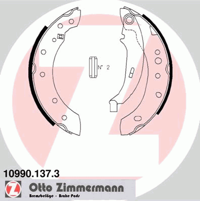 Комплект тормозных колодок, стояночная тормозная система ZIMMERMANN 109901373