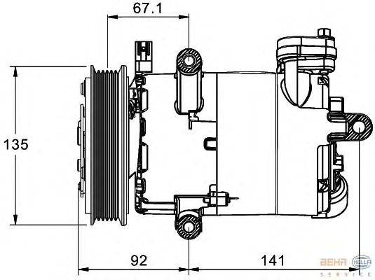 Компрессор, кондиционер HELLA 8FK 351 334-021