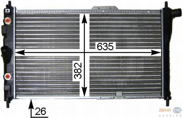 Радиатор, охлаждение двигателя HELLA 8MK 376 705-581